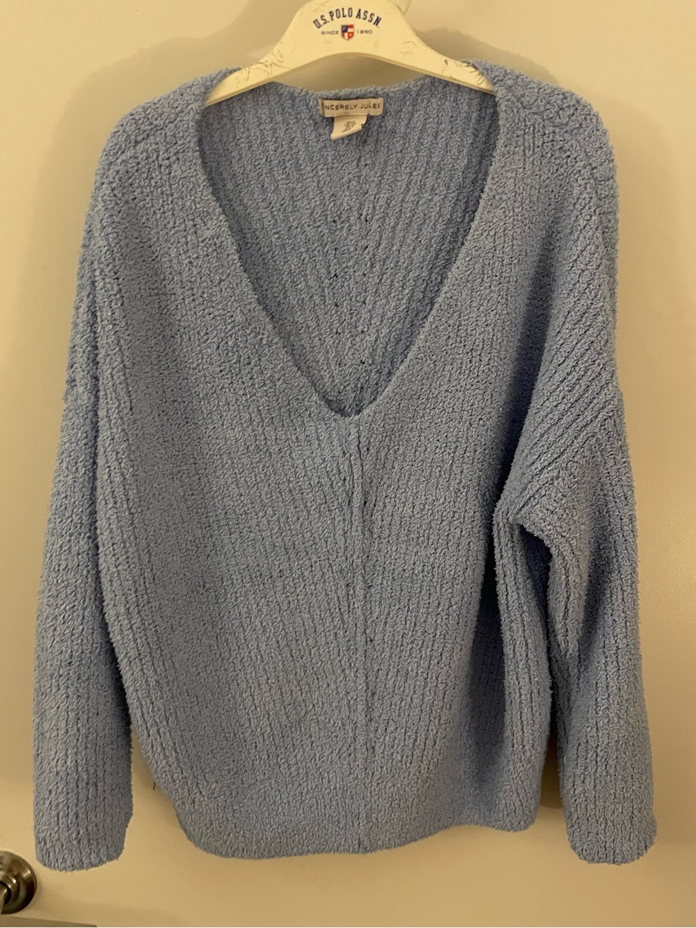 Sincerely Jules - Incredibly Soft Light Blue V-Neck Women's Sweater -